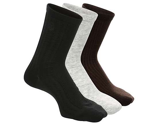 WOMENS WOOL BLEND CREW SOCKS 3 PAIRS