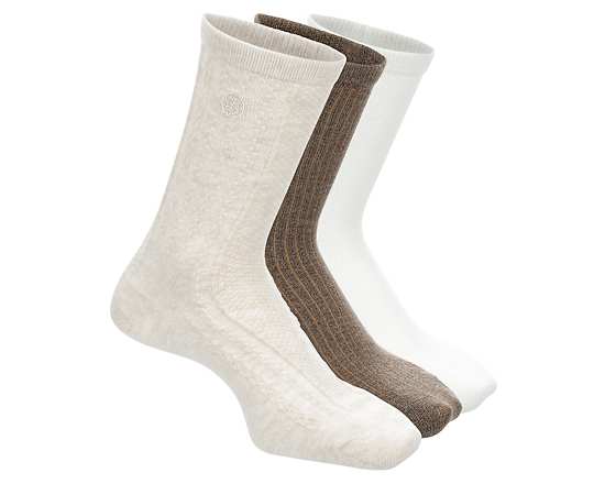 WOMENS WOOL BLEND CREW SOCKS 3 PAIRS