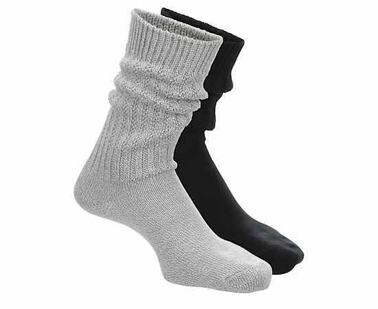 WOMENS SCRUNCH CREW SOCKS 2 PAIRS