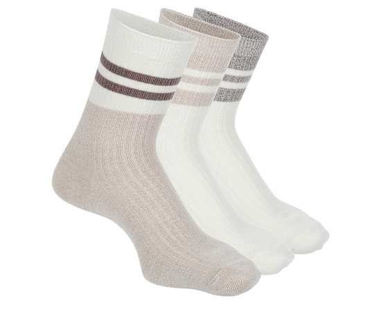 WOMENS LUXE HALF CREW SOCKS 3 PAIRS