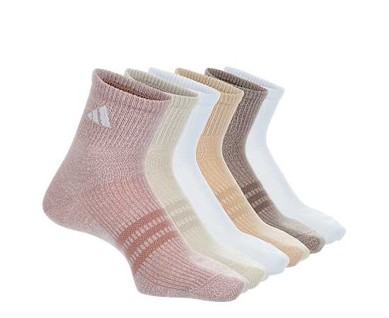 ADIDAS-WOMENS SUPERLITE QUARTER SOCKS 6 PAIRS