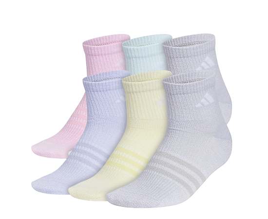 Adidas Girls Medium Superlite Quarter Socks 6 Pairs