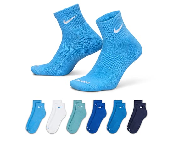 MENS MEDIUM QUARTER SOCKS 6 PAIRS