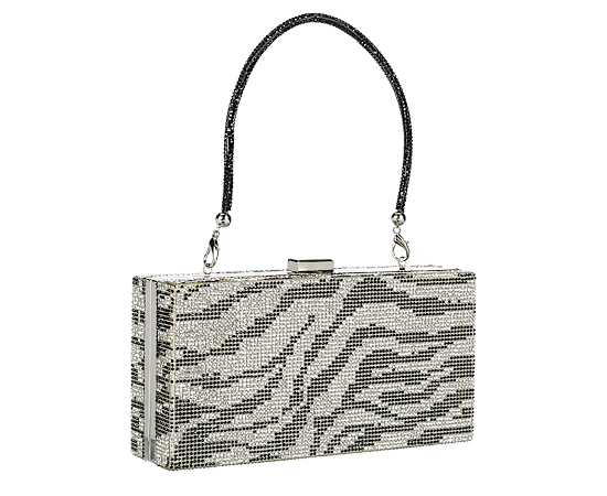 WOMENS SPARKLE BOX CLUTCH WITH HANDLE