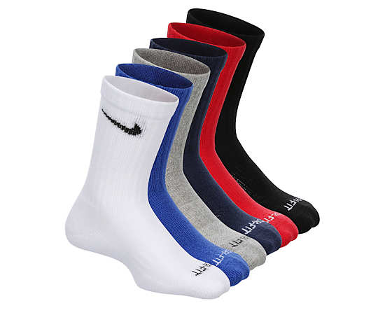 NIKE-BOYS EXTRA SMALL EVERYDAY PLUS CREW SOCKS 6 PAIRS