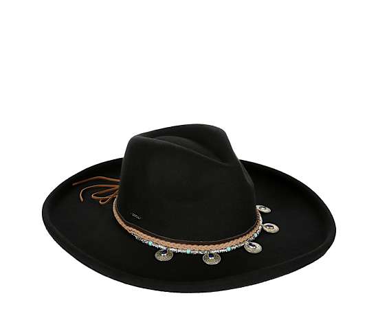 WOMENS POLY FAUX FELT SAFARI BRIM HAT
