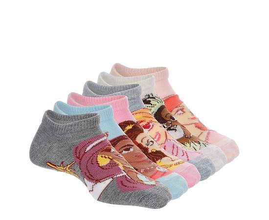 PRINCESS-GIRLS NO SHOW SOCKS 6 PAIRS