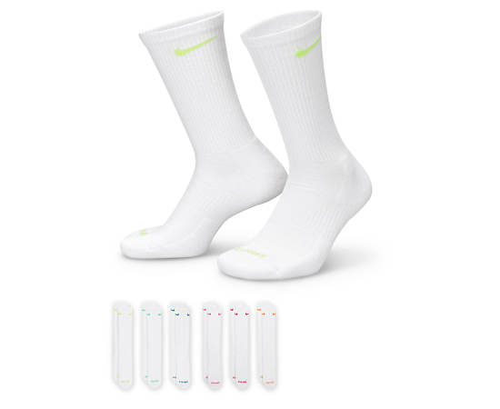 MENS LARGE EVERYDAY PLUS CUSHIONED CREW SOCKS 6 PAIRS