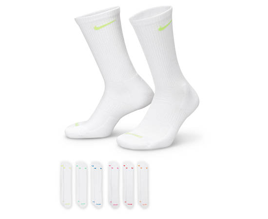 MENS MEDIUM EVERYDAY PLUS CUSHIONED CREW SOCKS 6 PAIRS