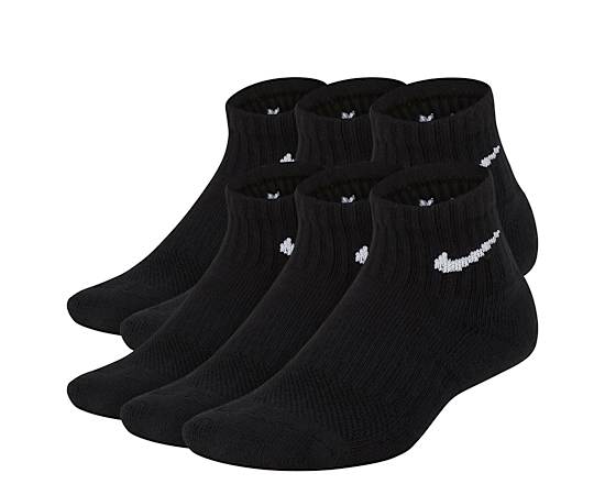 BOYS MEDIUM QUARTER SOCKS 6 PAIRS