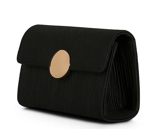WOMENS MINI CLUTCH WITH GOLD MEDALLION