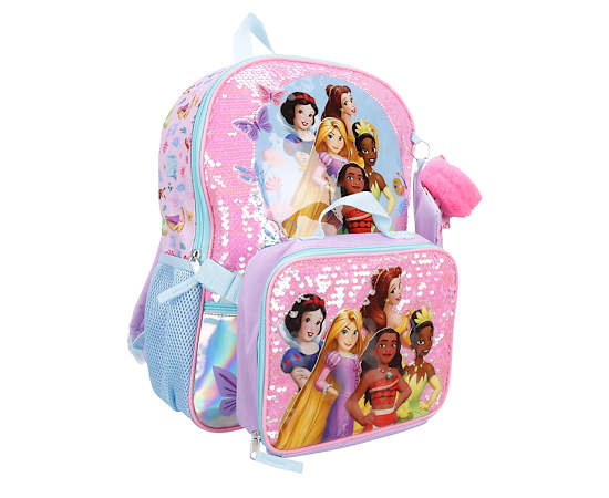 GIRLS 5 PIECE PRINCESS BACKPACK SET