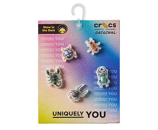 CROCS-UNISEX GLOW IN THE DARK CREEPY CRAWLERS 5 PACK JIBBITZ