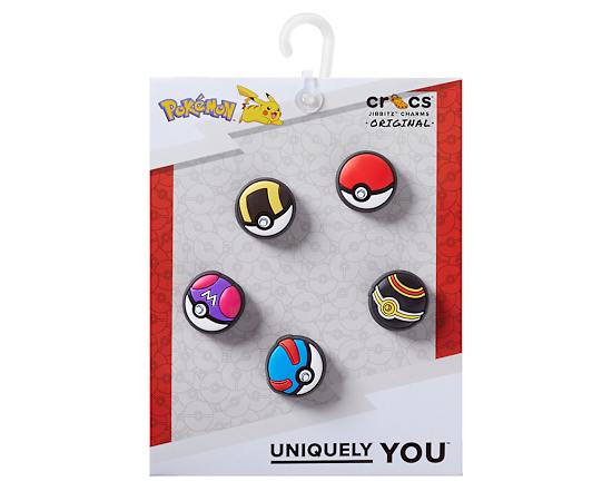 UNISEX POKEBALL SET 5 PACK JIBBITZ