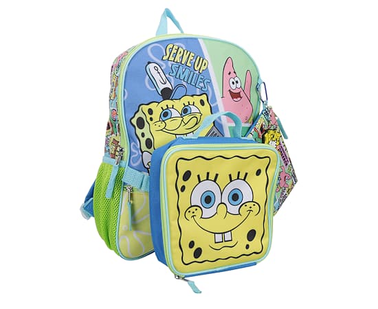 BOYS 5 PIECE SPONGEBOB BACKPACK SET