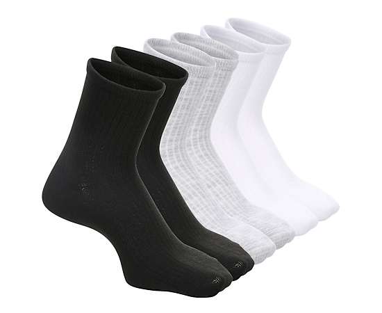 STEVE MADDEN-WOMENS SHORTIE CREW SOCKS 6 PAIRS