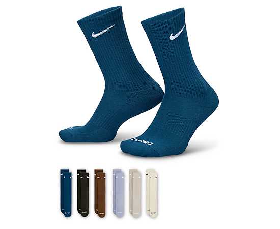 MENS LARGE EVERYDAY CUSHIONED CREW SOCKS 6 PAIRS