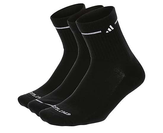 ADIDAS-WOMENS CUSHIONED HIGH QUARTER SOCKS 3 PAIRS