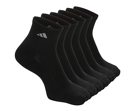 MENS CUSHIONED QUARTER SOCKS 6 PAIRS
