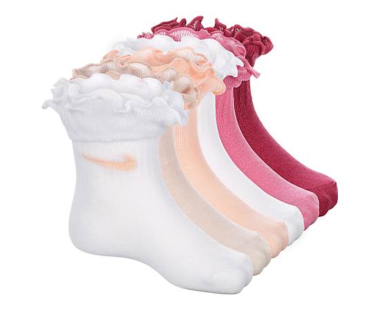GIRLS 12-24 MONTH RUFFLE QUARTER SOCKS 6 PAIRS