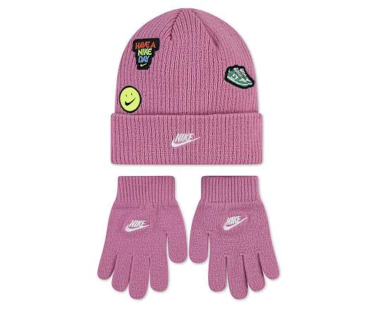 NIKE-GIRLS PATCH BEANIE SET