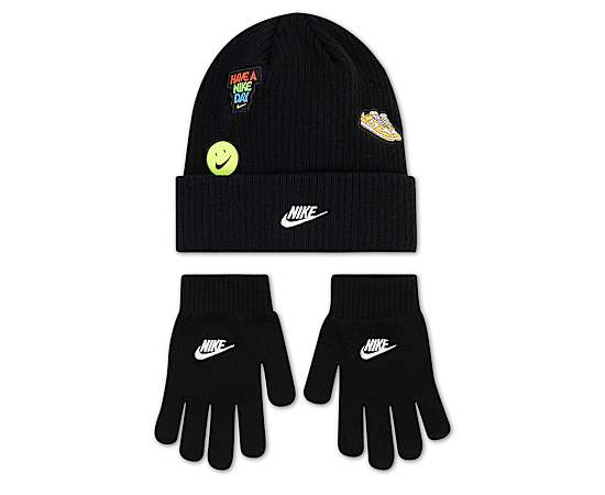 NIKE-BOYS PATCH BEANIE SET