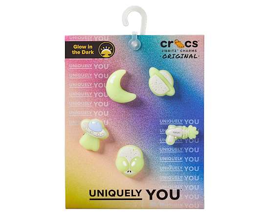 UNISEX GLOW IN THE DARK SPACE 5 PACK JIBBITZ