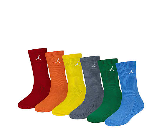 BOYS SMALL EVERYDAY ESSENTIALS CREW SOCKS 6 PAIRS