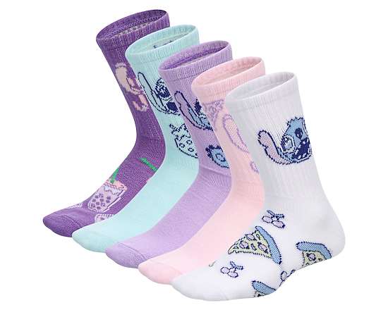 LILO & STITCH-GIRLS CREW SOCKS 5 PAIRS