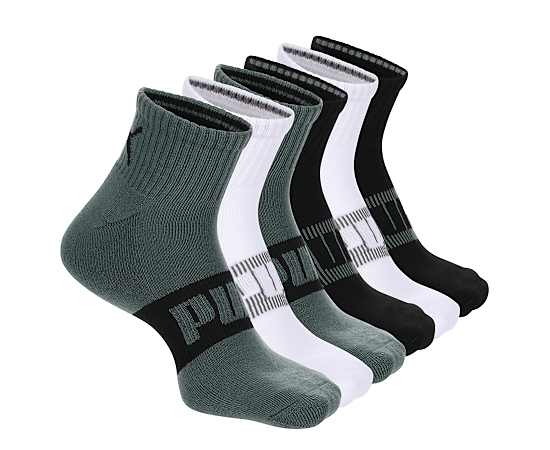 MENS HIGH QUARTER SOCKS 6 PAIRS