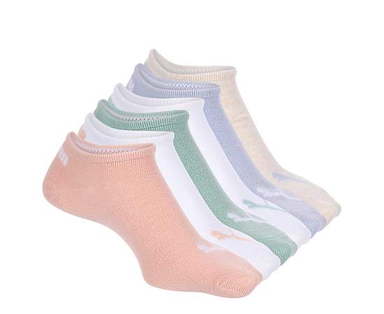 GIRLS 5-7 RUFFLE ANKLE QUARTER SOCKS 6 PAIRS - ASSORTED