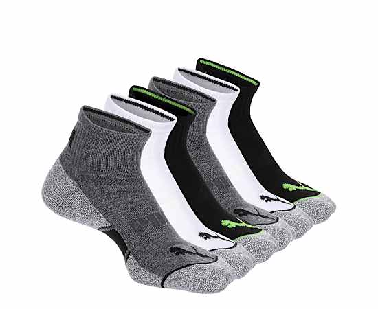 GIRLS 5-7 RUFFLE ANKLE QUARTER SOCKS 6 PAIRS - ASSORTED