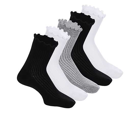WOMENS LETTUCE ANKLET SOCKS 5 PAIRS