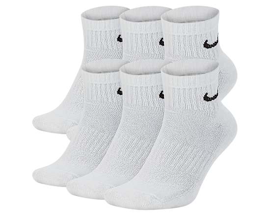 MENS MEDIUM QUARTER SOCKS 6 PAIRS