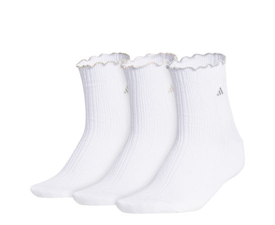 WOMENS RUFFLE QUARTER SOCKS 3 PAIRS