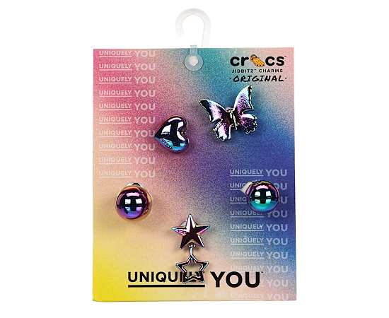 UNISEX IRIDESCENT METAL 5 PACK JIBBITZ