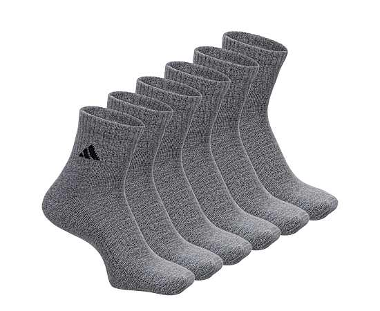 MENS LARGE CLASSIC CUSHIONED QUARTER SOCKS 6 PAIRS