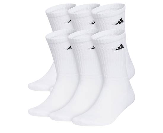 MENS MEDIUM CLASSIC CUSHIONED CREW SOCKS 6 PAIRS