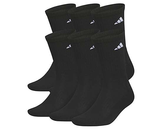 MENS MEDIUM CLASSIC CUSHIONED CREW SOCKS 6 PAIRS