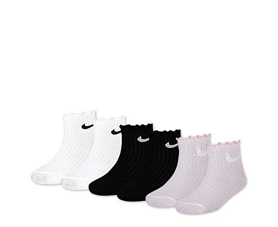 GIRLS XXS RUFFLE QUARTER SOCK 6 PAIRS