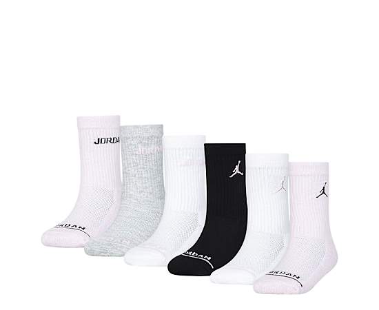 GIRLS SMALL LEGEND CREW SOCKS 6 PAIRS