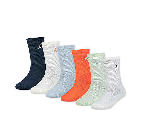 GIRLS MEDIUM EVERYDAY ESSENTIALS CREW SOCKS 6 PAIRS