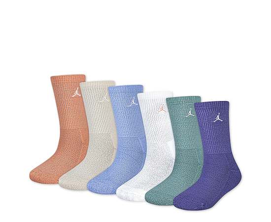 GIRLS SMALL EVERYDAY ESSENTIALS CREW SOCKS 6 PAIRS