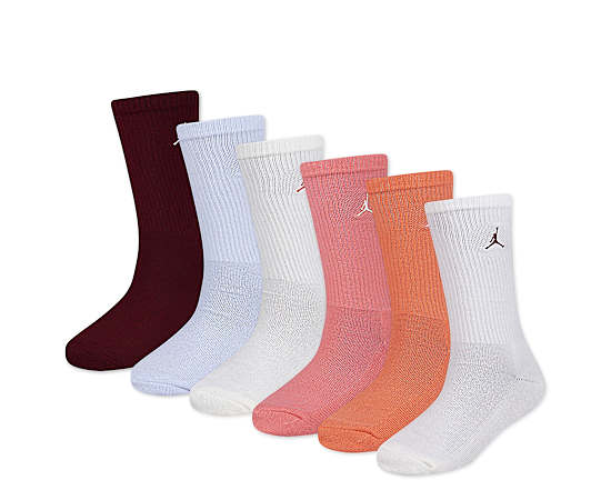 GIRLS SMALL EVERYDAY ESSENTIALS CREW SOCKS 6 PAIRS
