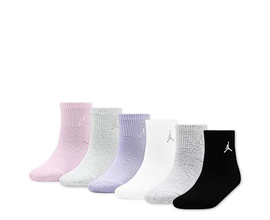 GIRLS SMALL EVERYDAY ESSENTIALS QUARTER SOCKS 6 PAIRS