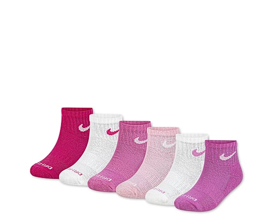 GIRLS EXTRA SMALL QUARTER SOCKS 6 PAIRS