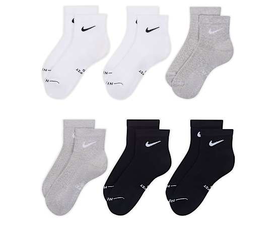 NIKE-MENS MEDIUM ELEVATED QUARTER SOCKS 6 PAIRS