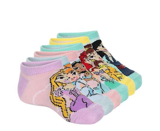 GIRLS NO SHOW SOCKS 6 PAIRS