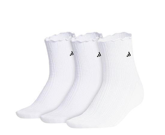 ADIDAS-WOMENS RUFFLE QUARTER SOCKS 3 PAIRS