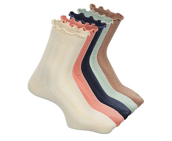 XAPPEAL-WOMENS LETTUCE QUARTER SOCKS 5 PAIRS